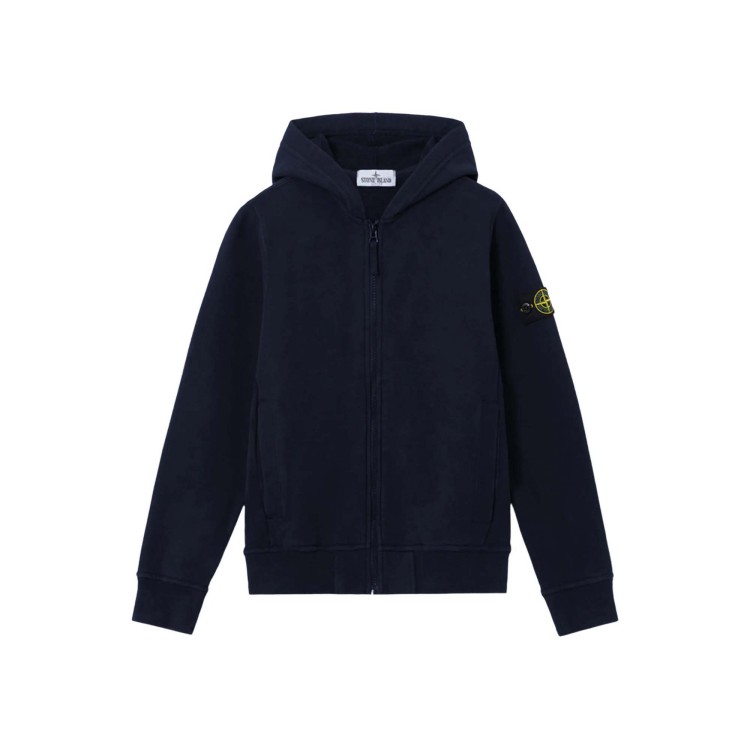 STONE ISLAND Felpa blu navy full-zip bambini