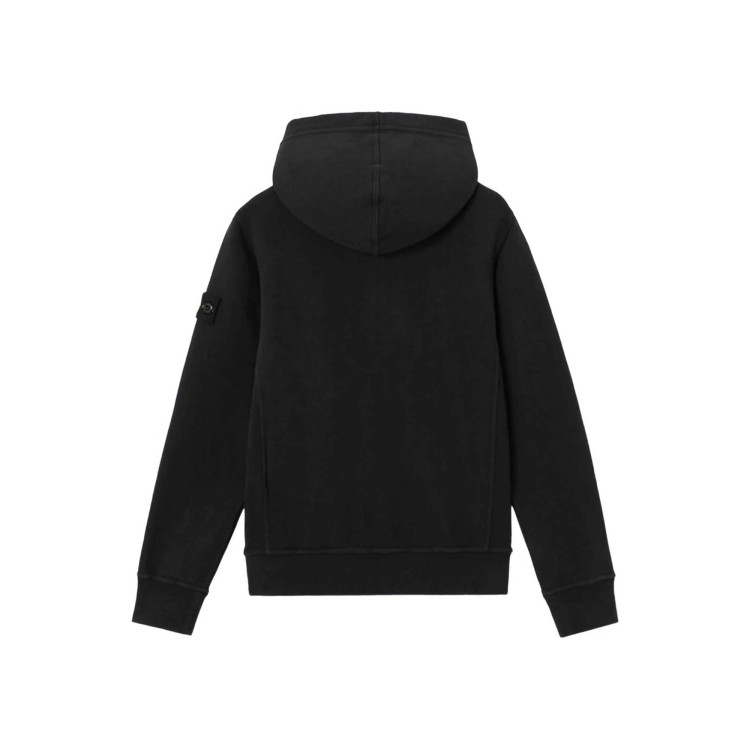 STONE ISLAND Felpa nera full-zip bambini