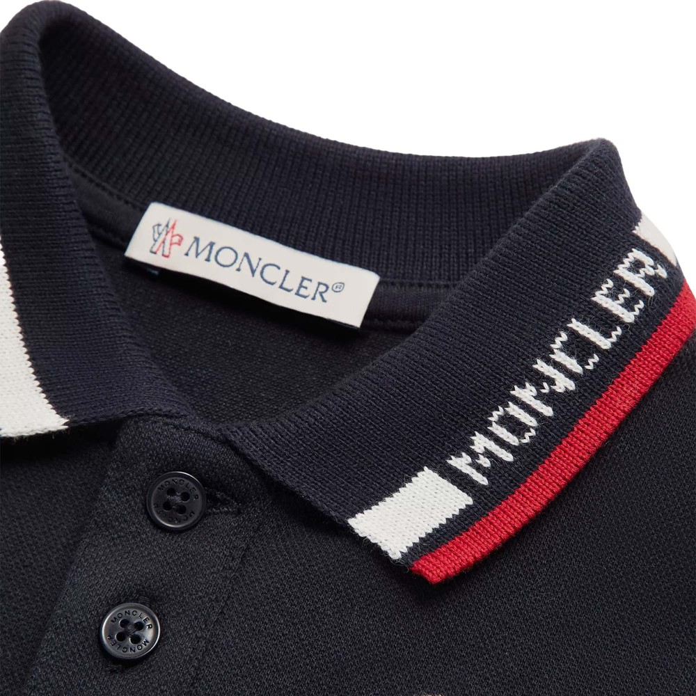 MONCLER Polo blu navy con...