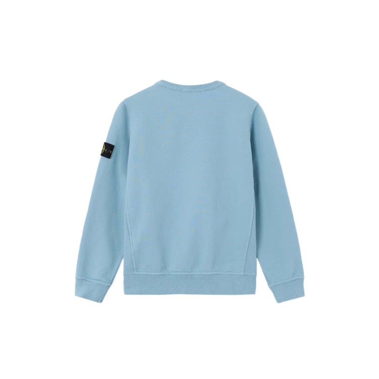 STONE ISLAND Felpa azzurra girocollo bambini