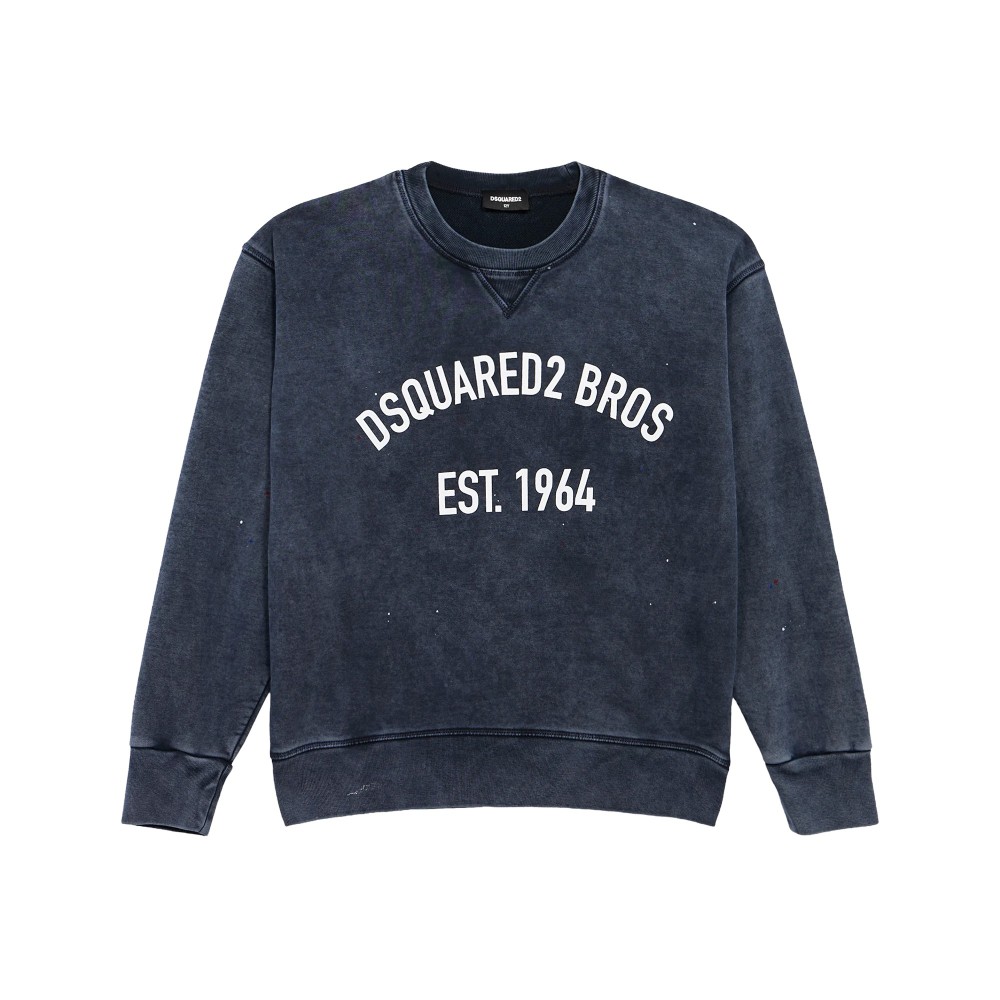 DSQUARED Felpa blu effetto...