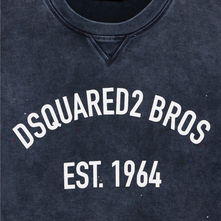 DSQUARED Felpa blu effetto slavato bambino