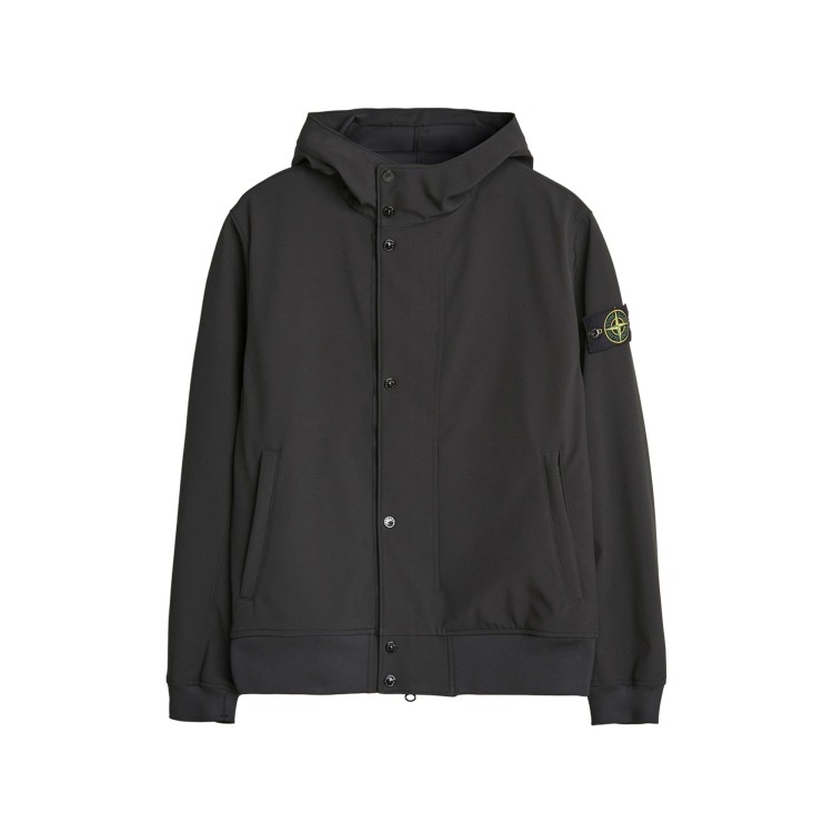 STONE ISLAND Giubbotto nero con bottoni bambini