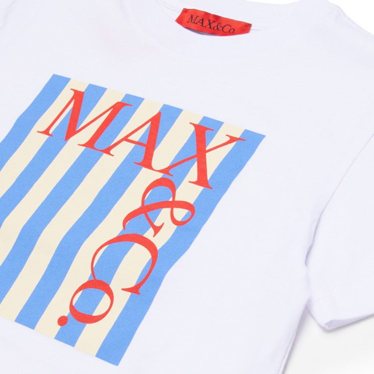 MAX&CO T-shirt bianca stampa logo bambina