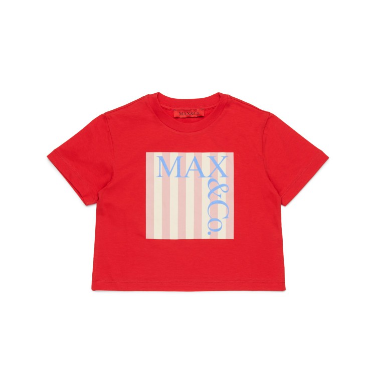 MAX&CO T-shirt rossa stampa logo bambina
