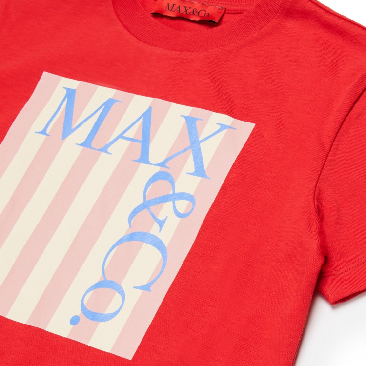 MAX&CO T-shirt rossa stampa logo bambina
