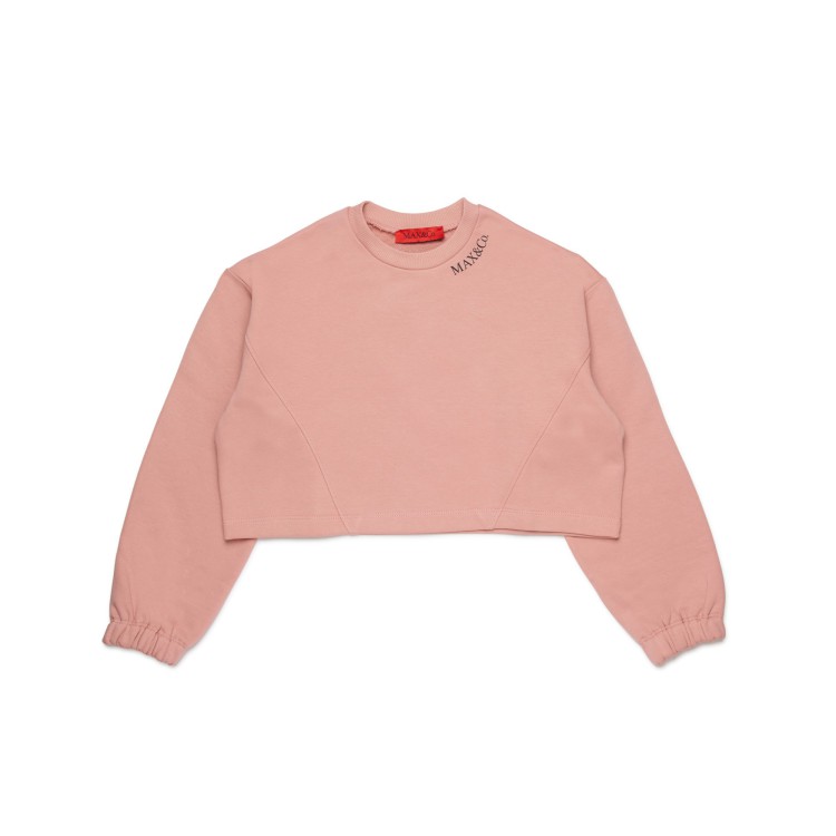 MAX&CO Felpa rosa cropped bambina