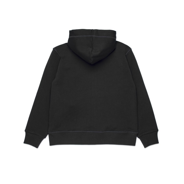 DSQUARED Felpa nera full-zip con logo bambino