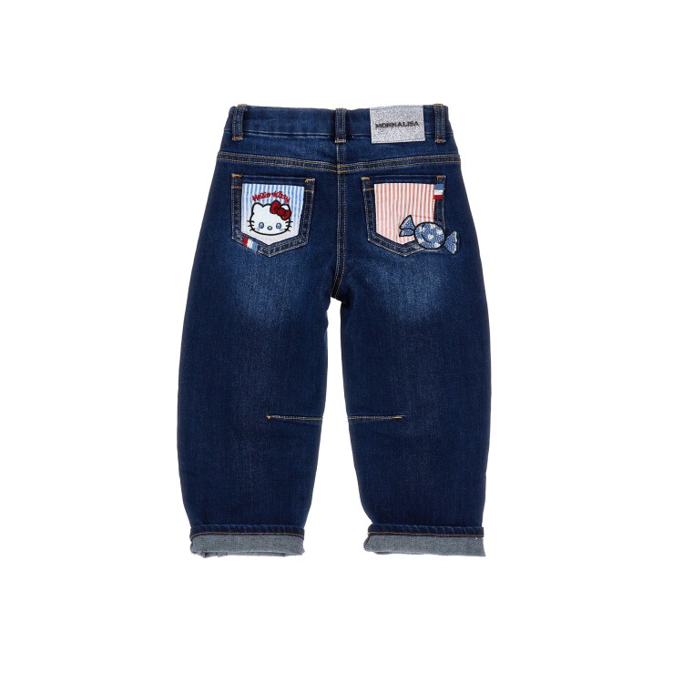 MONNALISA Jeans blu Hello Kitty bambina