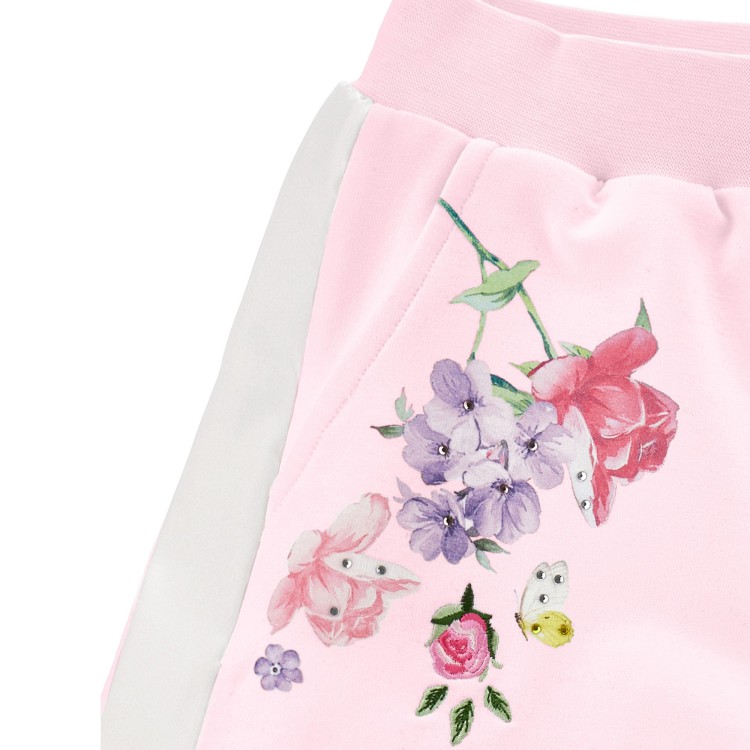 MONNALISA Shorts rosa con fiori bambina