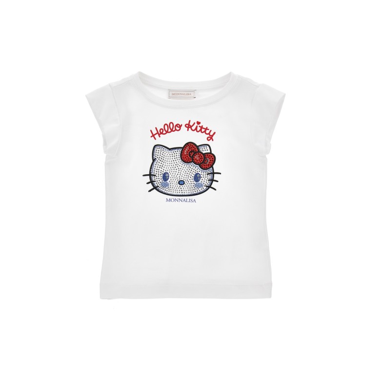 MONNALISA T-shirt bianca Hello Kitty bambina