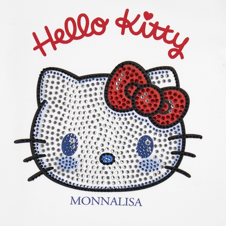 MONNALISA T-shirt bianca Hello Kitty bambina