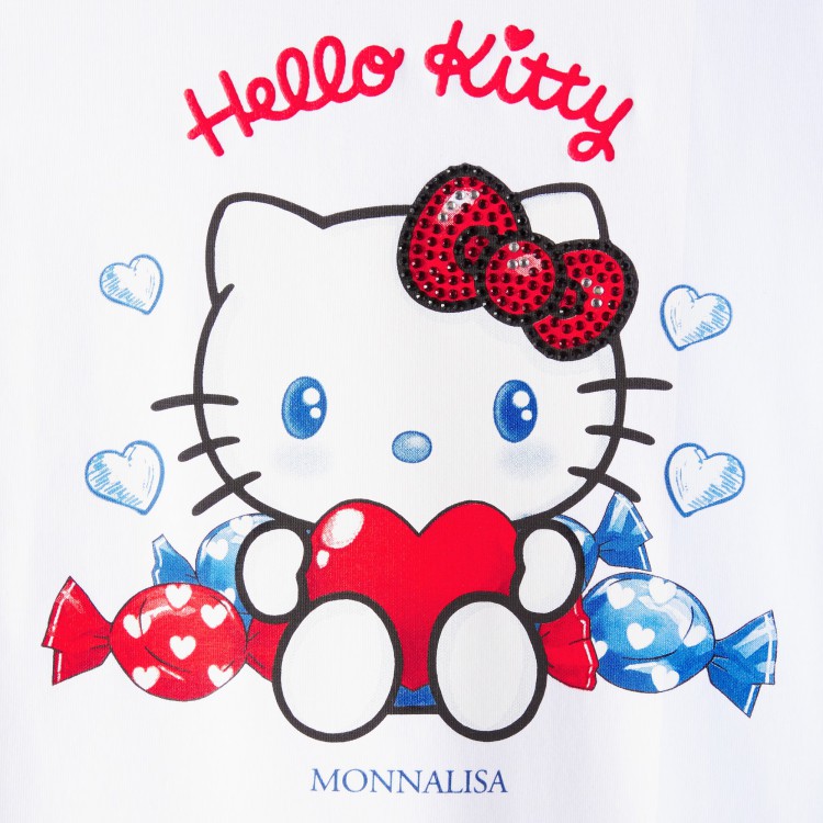 MONNALISA T-shirt bianca Hello Kitty bambina