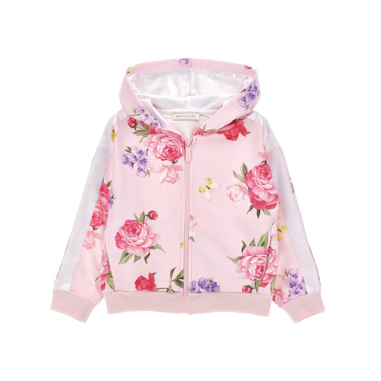 MONNALISA Felpa rosa floreale bambina