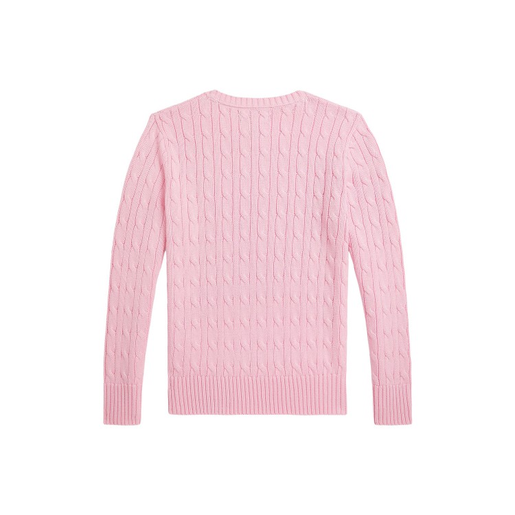 RALPH LAUREN Maglione rosa a trecce bambina