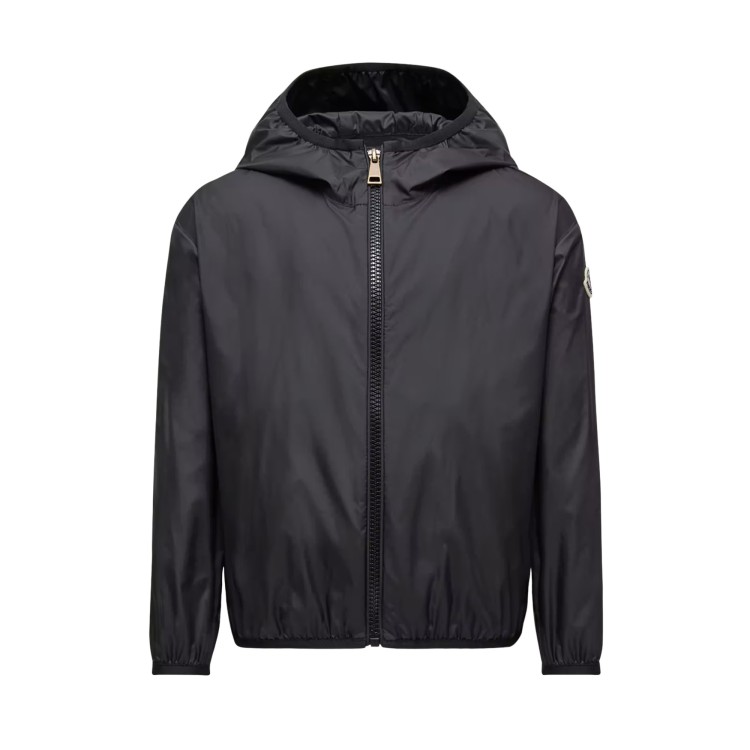 MONCLER Giacca nera con cappuccio Fegeo bambina
