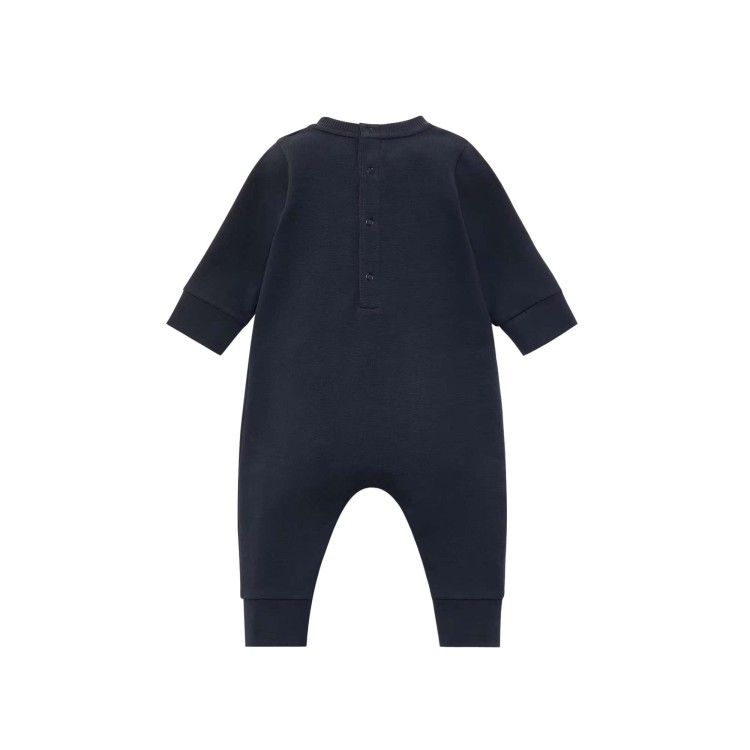 MONCLER Tutina blu navy in cotone neonati