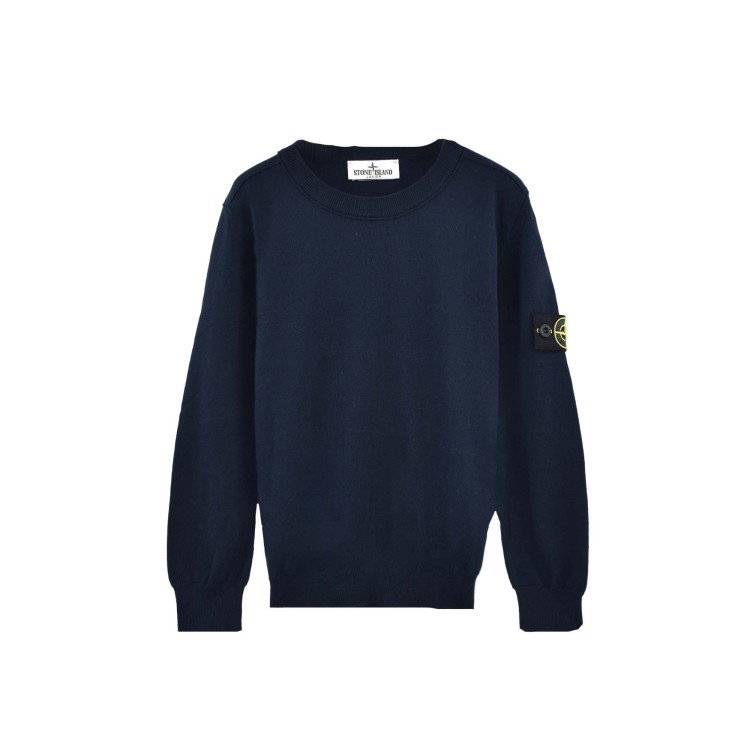 STONE ISLAND Maglia blu navy girocollo bambini
