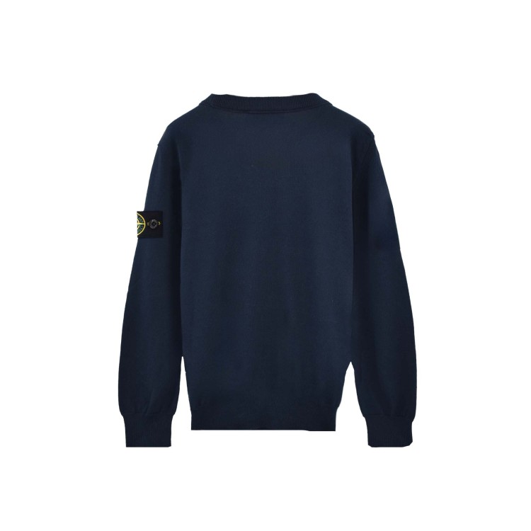 STONE ISLAND Maglia blu navy girocollo bambini