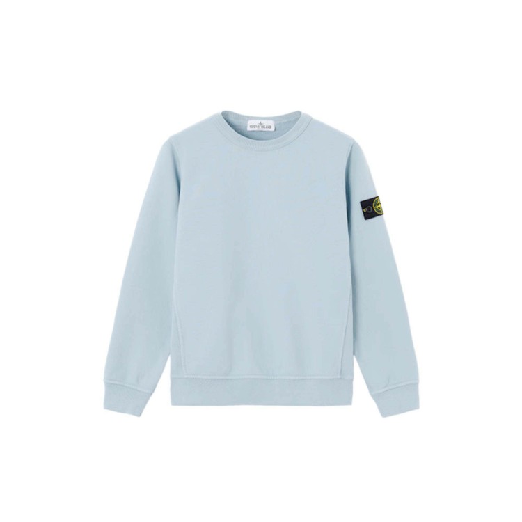 STONE ISLAND Felpa celeste girocollo bambini