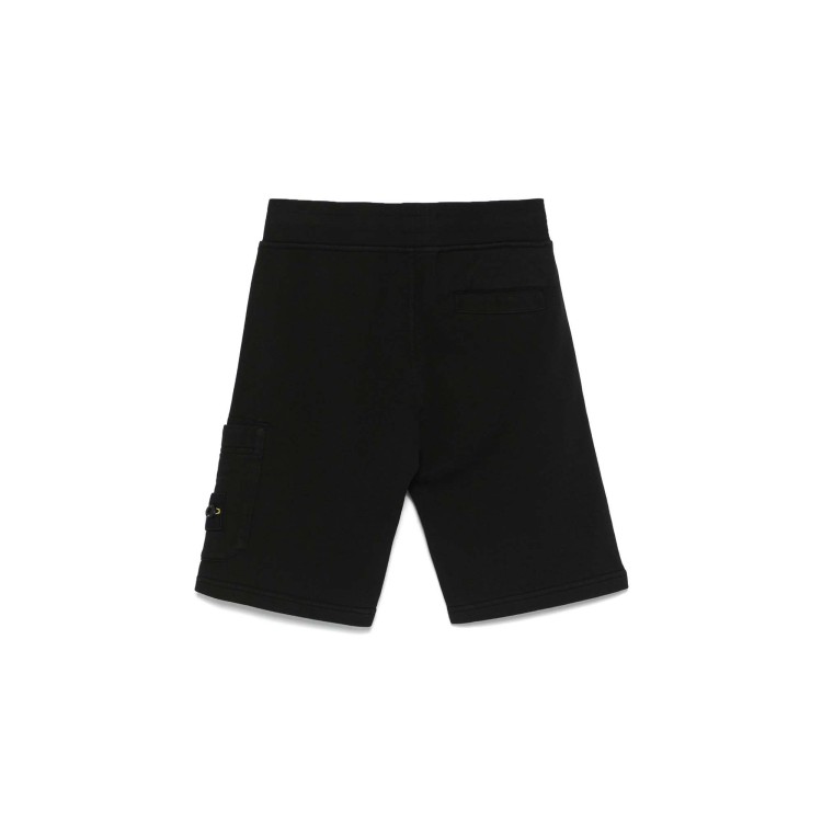 STONE ISLAND Shorts neri in felpa bambini