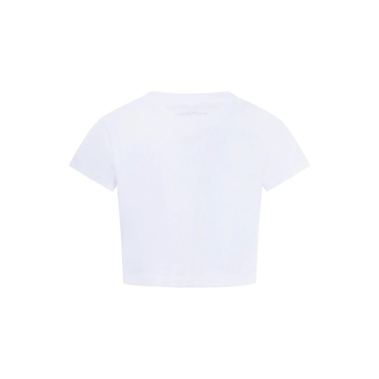STELLA McCARTNEY T-shirt bianca cropped con logo bambina