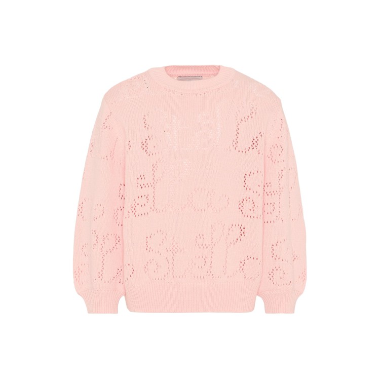 STELLA McCARTNEY Maglione rosa traforato bambina