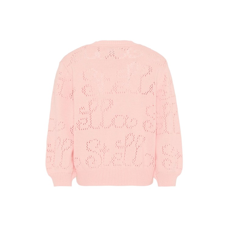 STELLA McCARTNEY Maglione rosa traforato bambina
