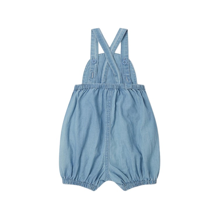 STELLA McCARTNEY Pagliaccetto in denim con coccinella neonata