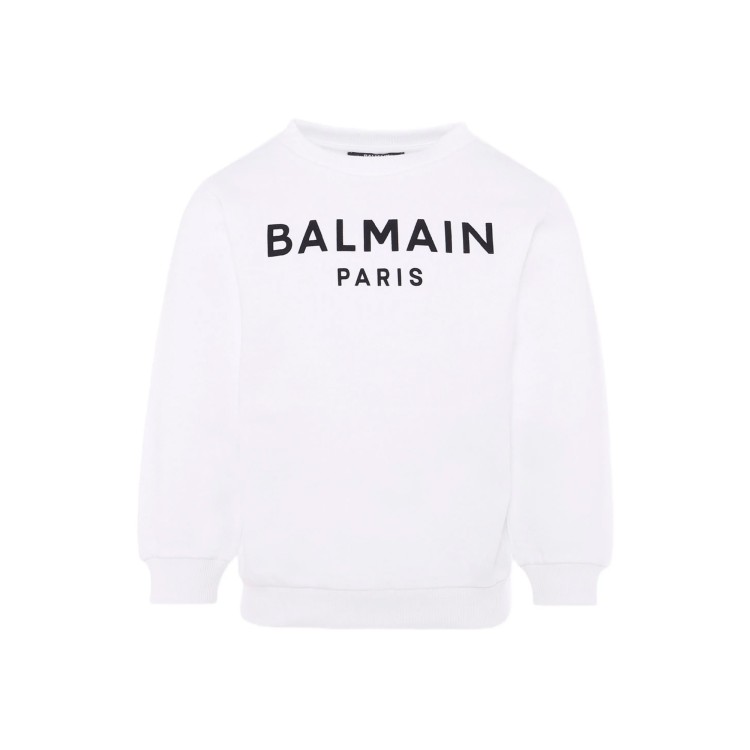 BALMAIN Felpa bianca con logo bambini