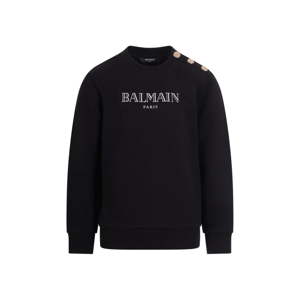 BALMAIN Felpa nera con logo...