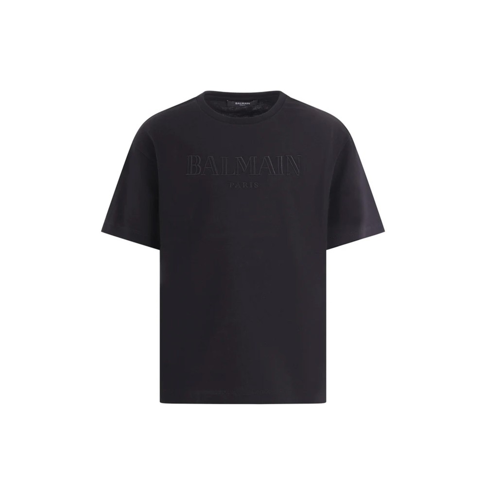 BALMAIN T-shirt nera con...