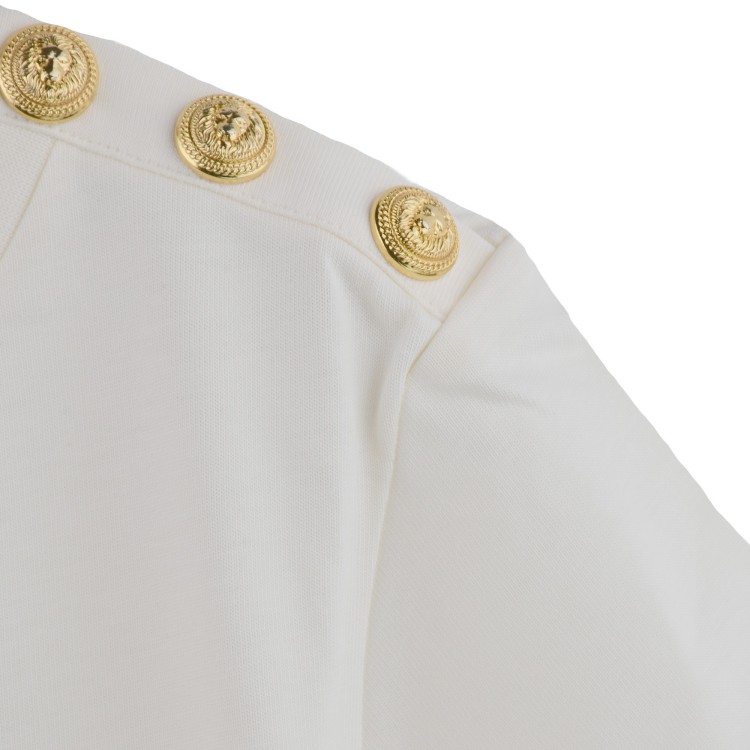 BALMAIN T-shirt avorio logo dorato bambini