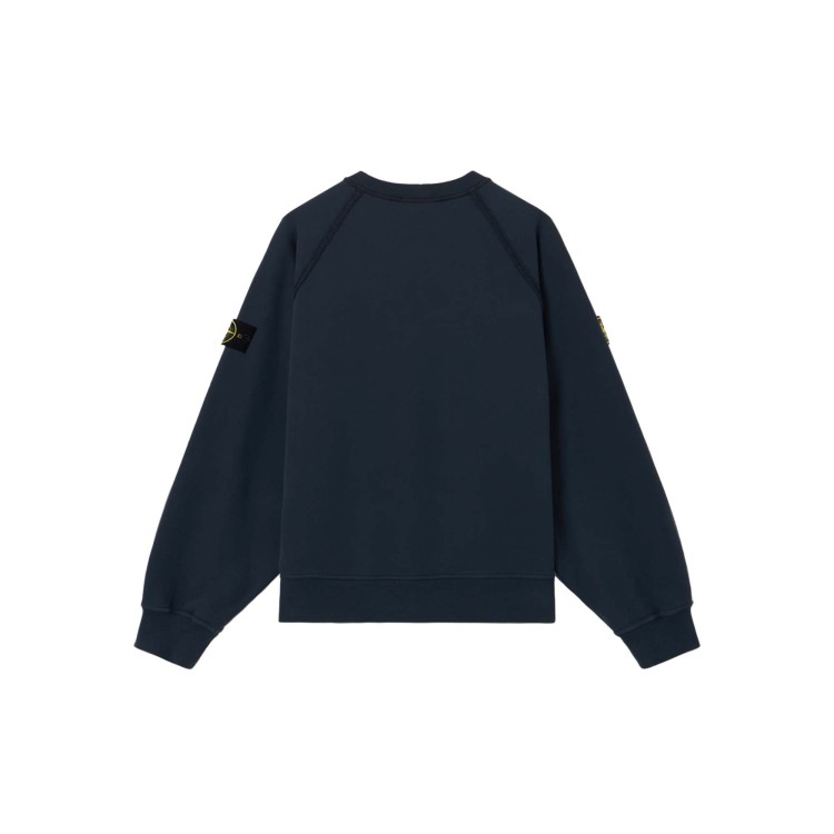 STONE ISLAND Felpa blu navy girocollo bambini