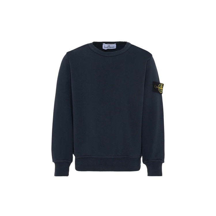STONE ISLAND Felpa blu navy girocollo bambini