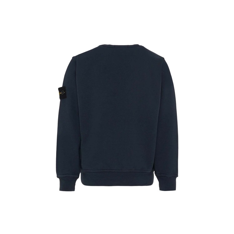 STONE ISLAND Felpa blu navy girocollo bambini