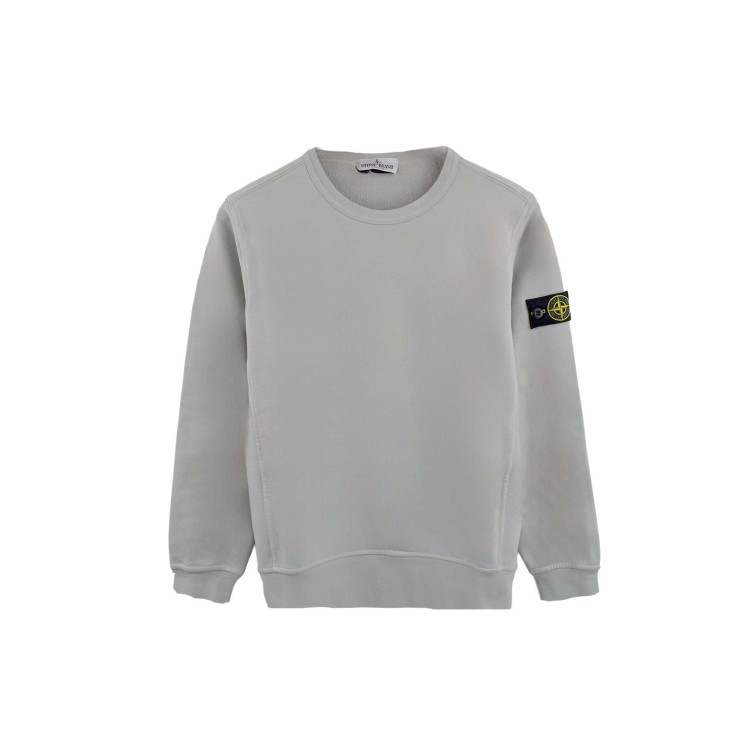 STONE ISLAND Felpa grigia girocollo bambini