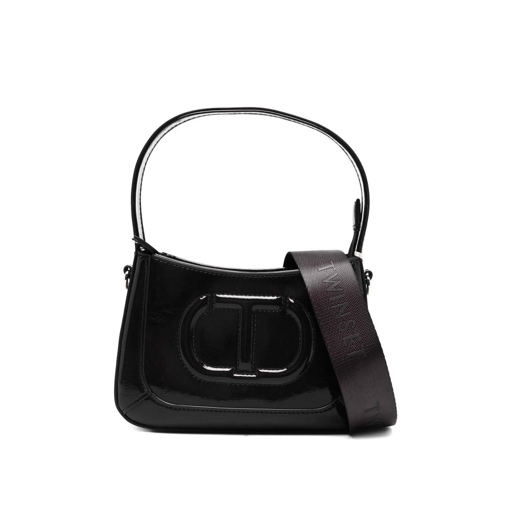 TWIN-SET Borsa nera logata...