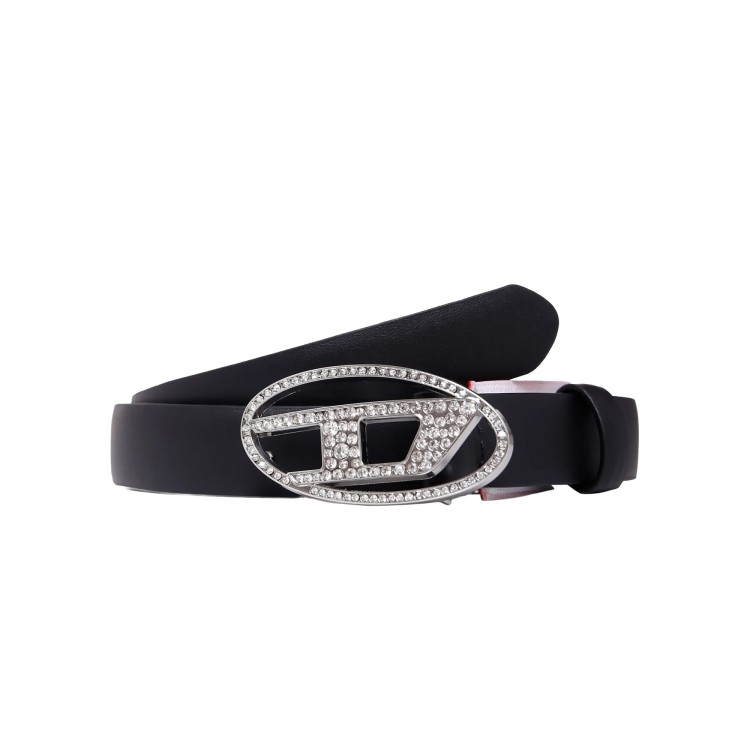 DIESEL Cintura nera con logo strass bambina
