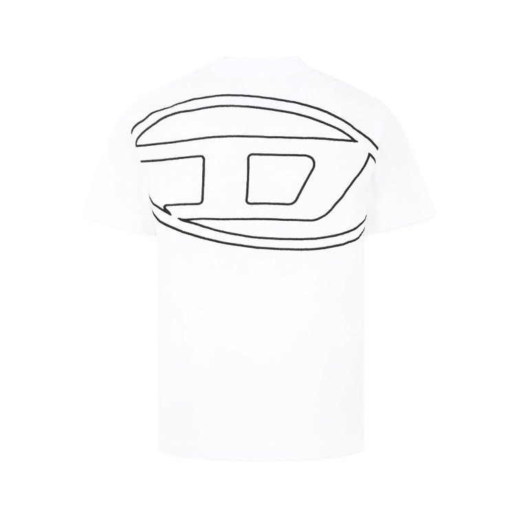DIESEL T-shirt bianca con ricamo Oval D bambini