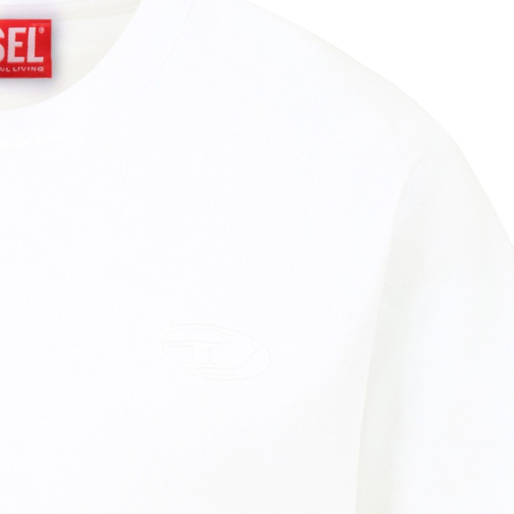 DIESEL T-shirt bianca con ricamo Oval D bambini