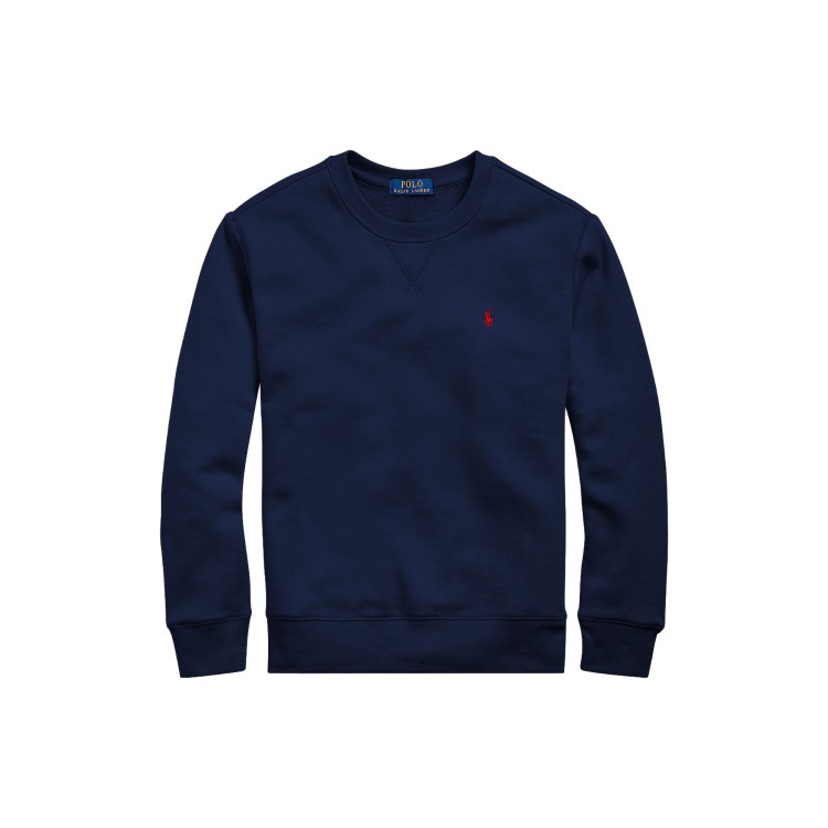 RALPH LAUREN Felpa blu navy girocollo bambini