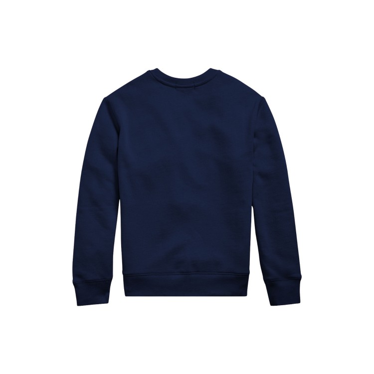 RALPH LAUREN Felpa blu navy girocollo bambini