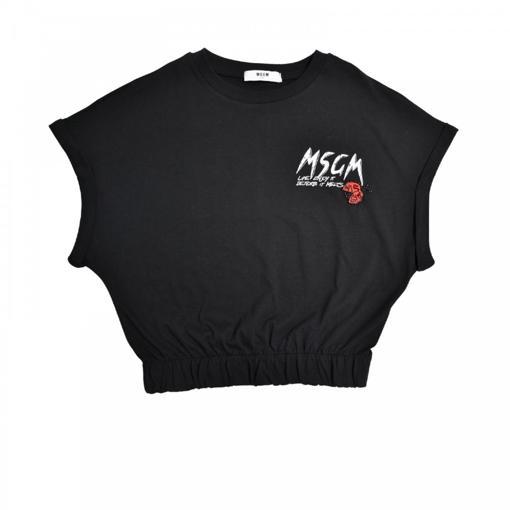 MSGM T-shirt nera bambina
