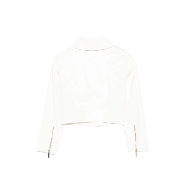 TWIN-SET Chiodo bianco effetto pelle bambina