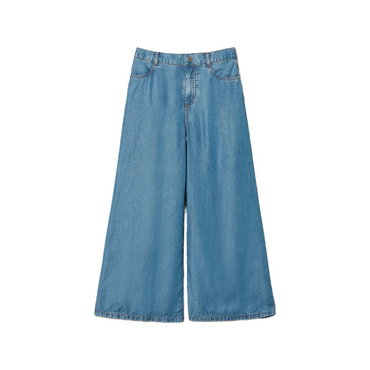 TWIN-SET Pantaloni wide-leg in chambray bambina