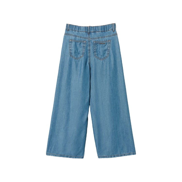 TWIN-SET Pantaloni wide-leg in chambray bambina