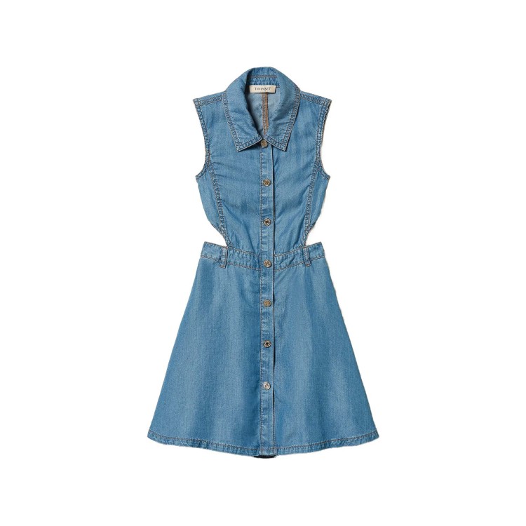 TWIN-SET Abito in chambray cut-out bambina