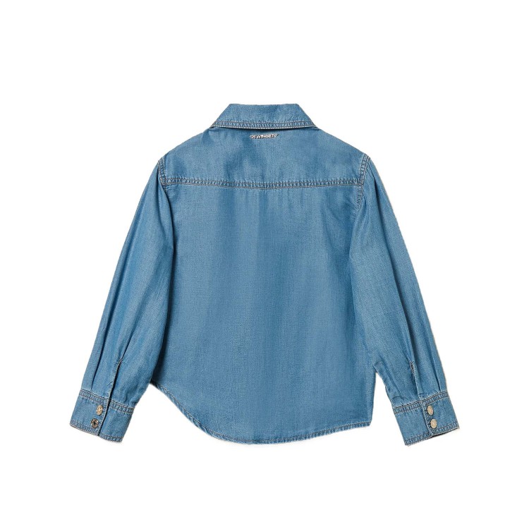TWIN-SET Camicia in chambray con tasche bambina