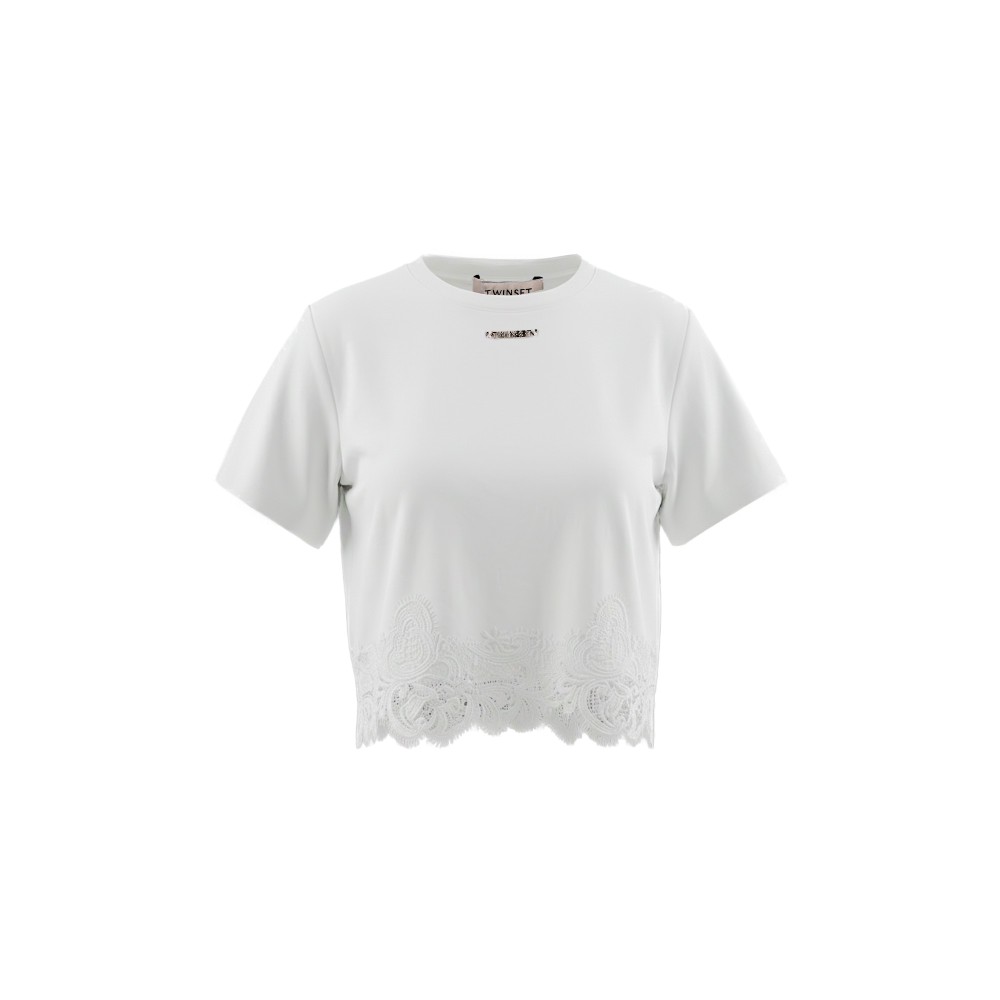 TWIN-SET T-shirt bianca con...
